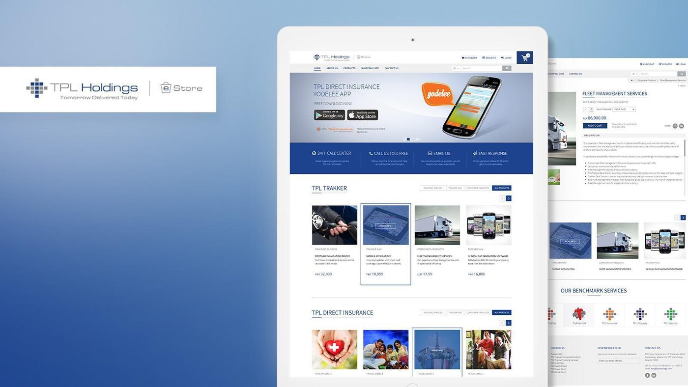 TPL Holdings: eStore: e-commerce website design.